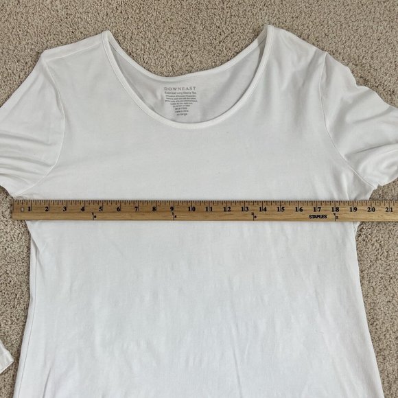 Downeast Essential Womens Top XXL Long Sleeve White Beige Athleisure Stretch - Picture 9 of 11